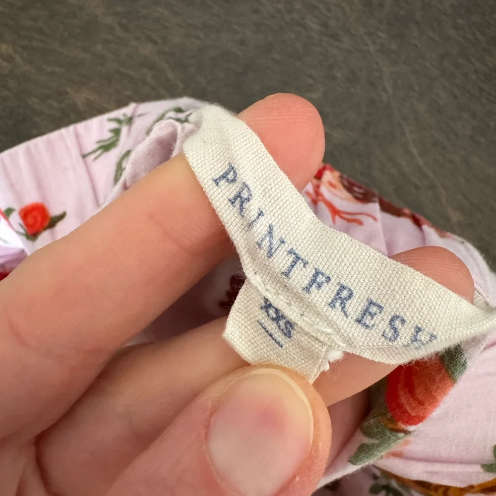 PRINTFRESH 100% Organic Cotton Top & Cropped Pants Hen House Ballet Pink XXS GUC - Picture 12 of 14